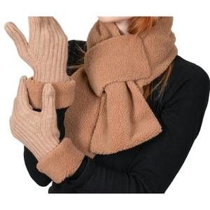 NEW CAROLINA AMATO sherpa neck warmer in maple
